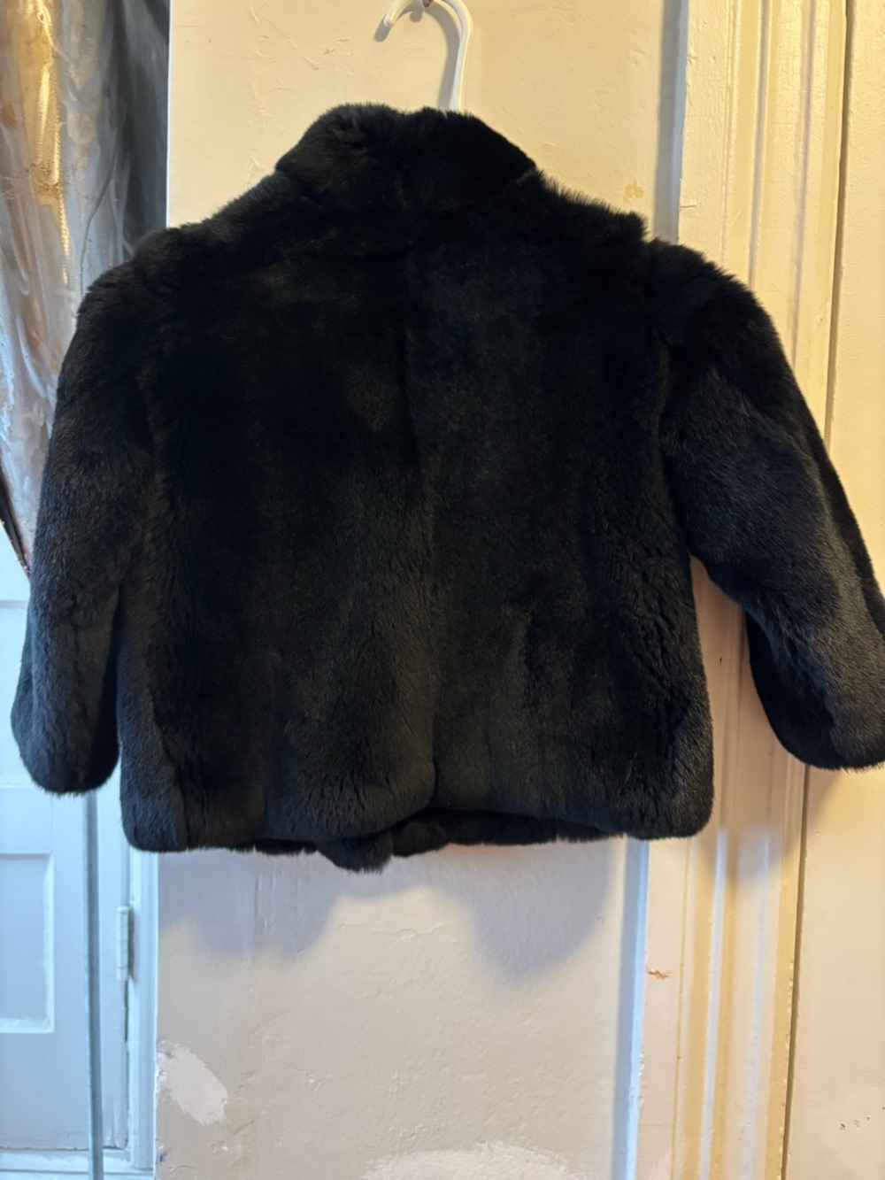 Adrienne Landau Black Rabbit Fur Coat for Kids - Picture 3 of 7